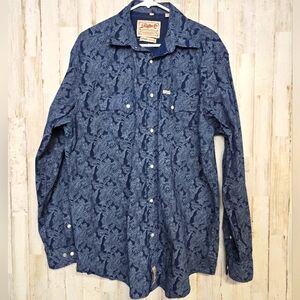 Western Pearl Snap RAFTER C Pro Flex 45 Paisley Shirt Men's XL Cowboy